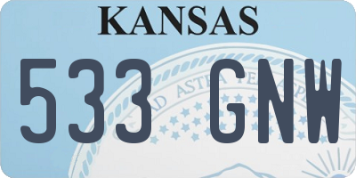 KS license plate 533GNW