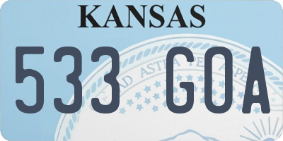 KS license plate 533GOA
