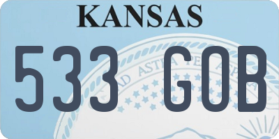 KS license plate 533GOB