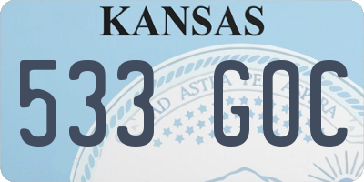 KS license plate 533GOC