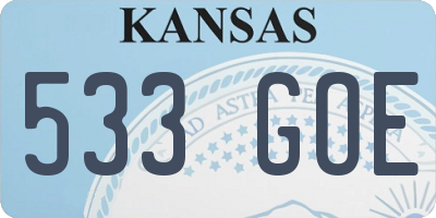 KS license plate 533GOE
