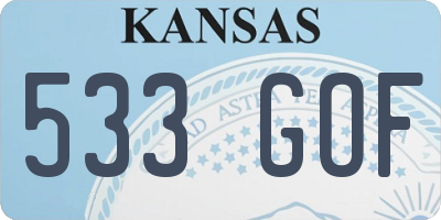 KS license plate 533GOF