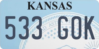 KS license plate 533GOK