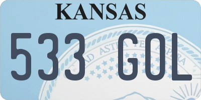 KS license plate 533GOL