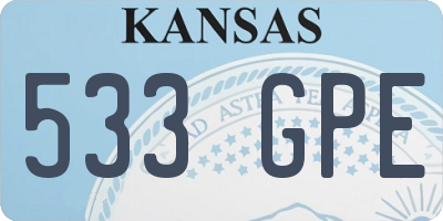 KS license plate 533GPE
