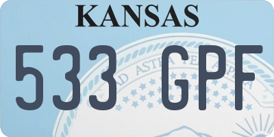 KS license plate 533GPF