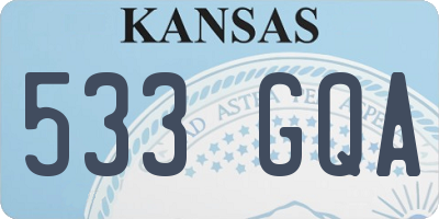 KS license plate 533GQA