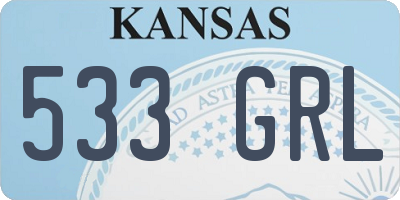 KS license plate 533GRL