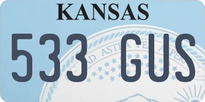 KS license plate 533GUS