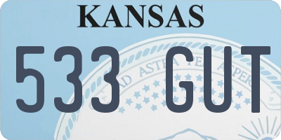 KS license plate 533GUT