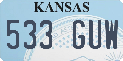 KS license plate 533GUW