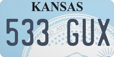 KS license plate 533GUX