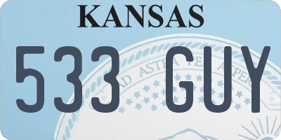 KS license plate 533GUY
