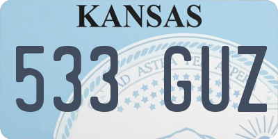KS license plate 533GUZ