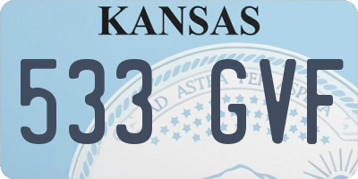 KS license plate 533GVF