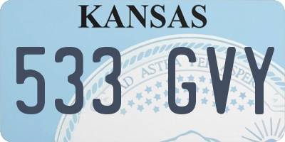 KS license plate 533GVY