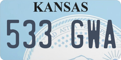 KS license plate 533GWA