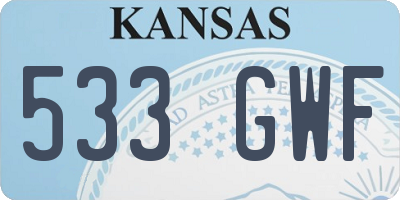 KS license plate 533GWF
