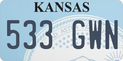 KS license plate 533GWN