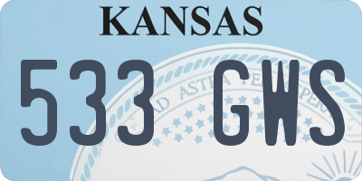 KS license plate 533GWS