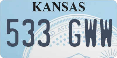 KS license plate 533GWW