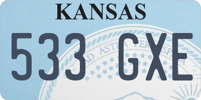 KS license plate 533GXE