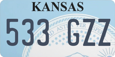 KS license plate 533GZZ
