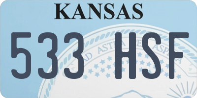 KS license plate 533HSF