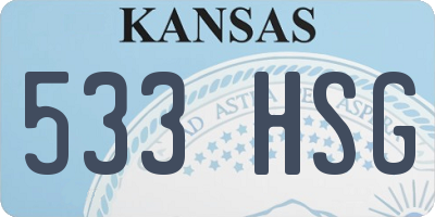 KS license plate 533HSG