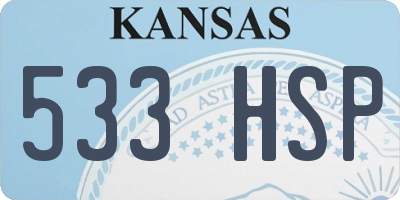 KS license plate 533HSP