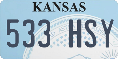 KS license plate 533HSY