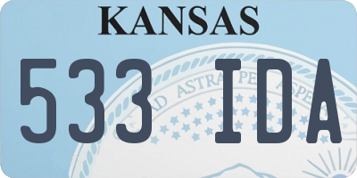 KS license plate 533IDA