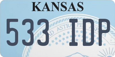 KS license plate 533IDP
