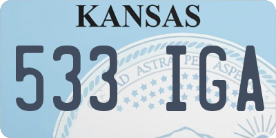 KS license plate 533IGA