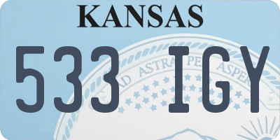 KS license plate 533IGY