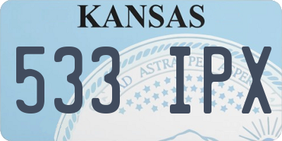 KS license plate 533IPX