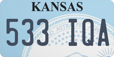 KS license plate 533IQA