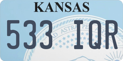 KS license plate 533IQR