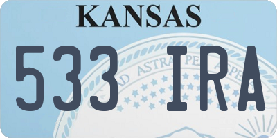 KS license plate 533IRA