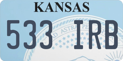 KS license plate 533IRB