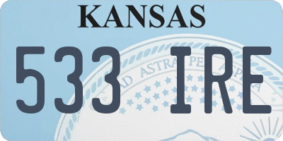 KS license plate 533IRE
