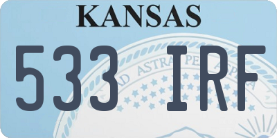 KS license plate 533IRF