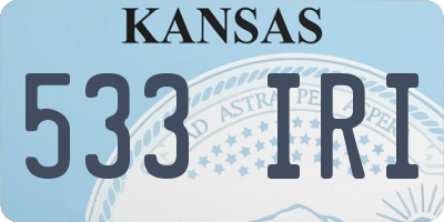 KS license plate 533IRI