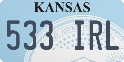 KS license plate 533IRL
