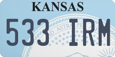 KS license plate 533IRM