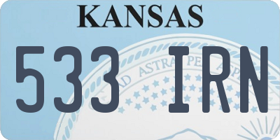 KS license plate 533IRN