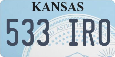 KS license plate 533IRO