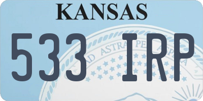 KS license plate 533IRP