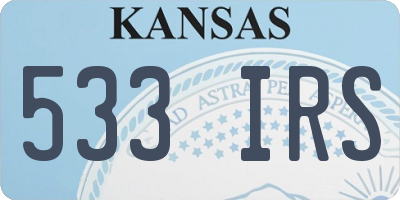 KS license plate 533IRS