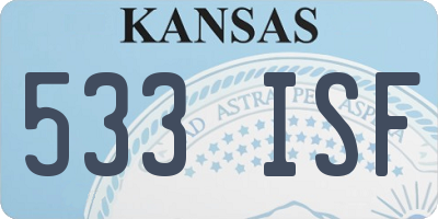 KS license plate 533ISF